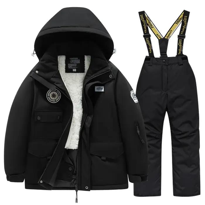 Combinaison de ski d'hiver pour enfants, pour garçons et filles, manteau épais coupe-vent et impermé