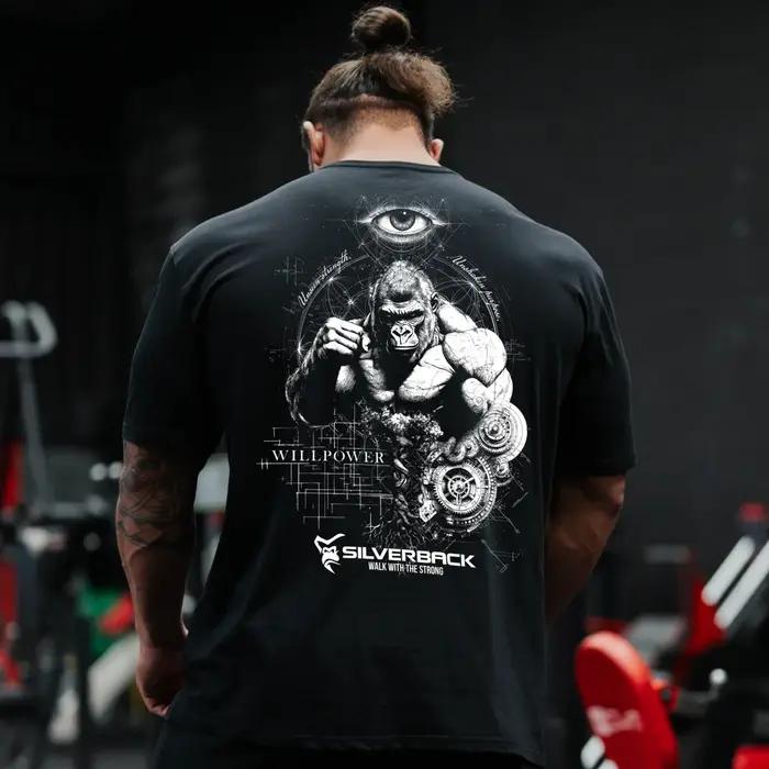 SILVERBACK Gym Fitness chemise hommes course sport ample surdimensionné T-shirt à manches courtes co