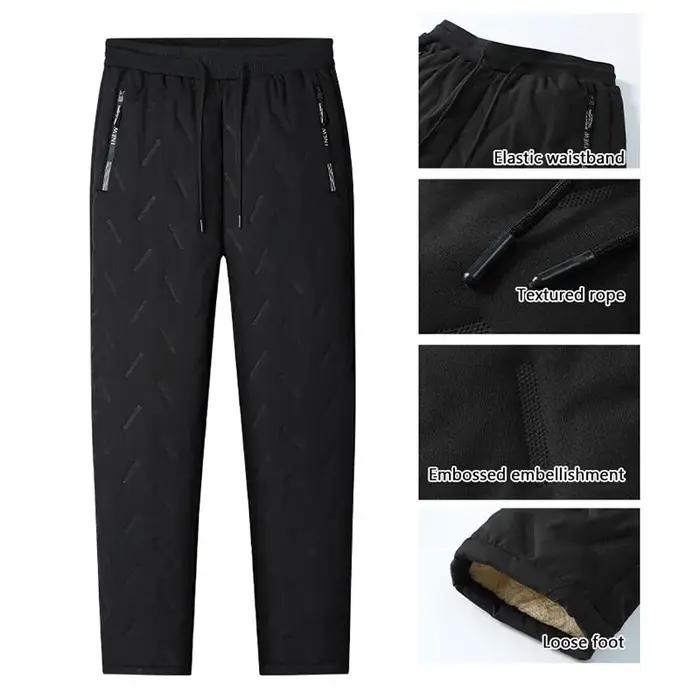 Pantalon de course d'hiver en cachemire épais polaire coupe-vent pantalons de survêtement hommes Jog