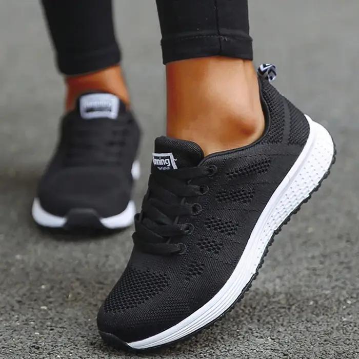 Baskets femme 2025 nouvelle mode baskets respirantes baskets confortables maille tissu à lacets chau