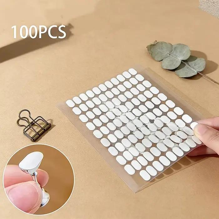 100 pièces de ruban adhésif double face en gel pour ongles, colle adhésive transparente, autocollant