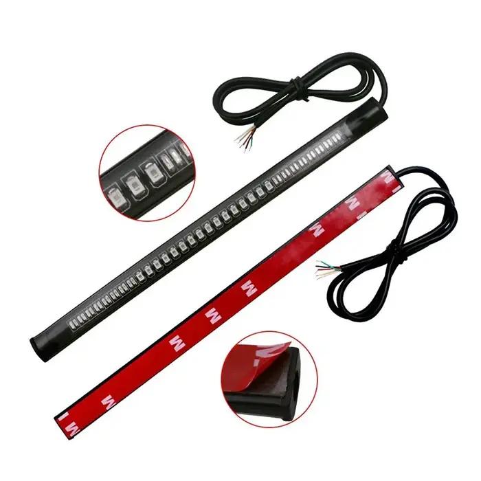 Flexible 48 LED moto barre lumineuse bande queue clignotant queue frein arrière arrêt ampoule lampe