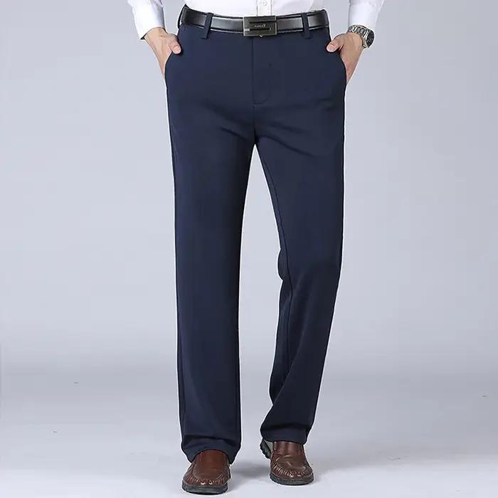 Pantalon d'affaires pour hommes, grande taille 52, taille élastique, pantalon de costume droit, pant