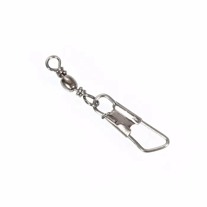 50 pièces/lot connecteur de pêche broche roulement pivotant en acier inoxydable avec mousqueton hame