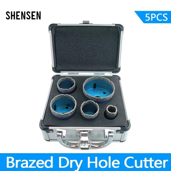 5 pièces perceuse à sec M14 fil brasage trou scie ensemble carreaux de porcelaine couronnes granit m