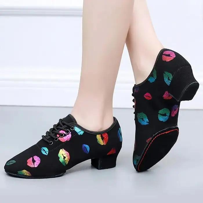 Chaussures de danse pour femmes, chaussures de danse Jazz pour salle de bal, Salsa latine, talons ha