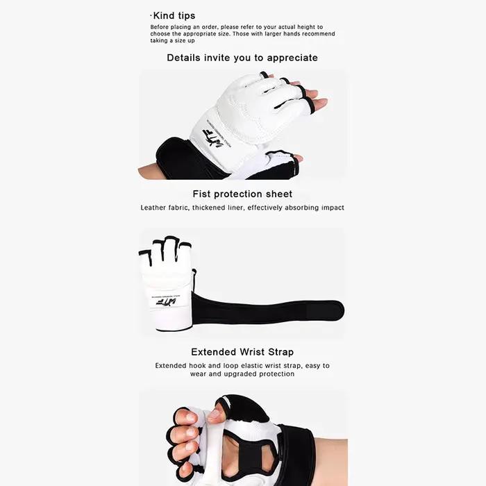 Gants de boxe en cuir pour adulte et enfant, équipement de protection, demi-doigt, arts martiaux, an