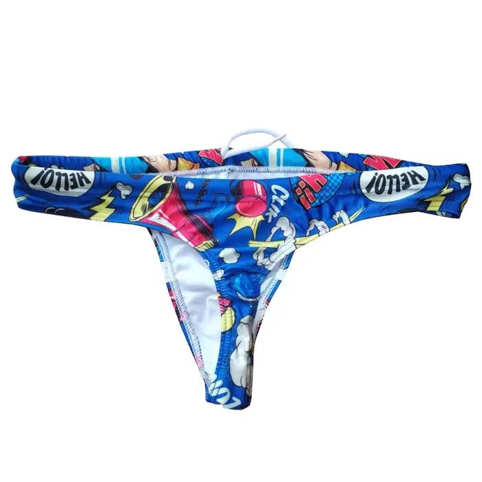Maillot de bain traditionnel pour hommes, culotte tanga, Style Pop amusant, taille basse, Bikini, Se