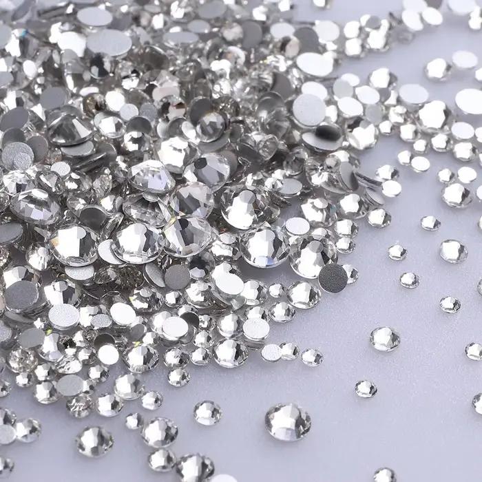 1440 pièces mélange taille verre Flatback strass paillettes cristal AB diamant rond Non correcteur c
