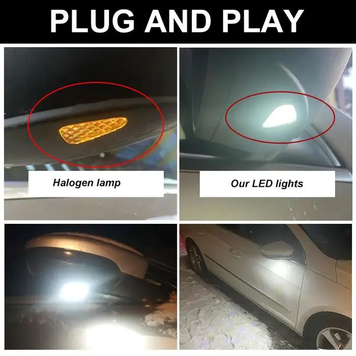 Lumières de flaque de rétroviseur latéral Canbus, 2 pièces, pour Volkswagen VW Passat B7 EOS CC Scir