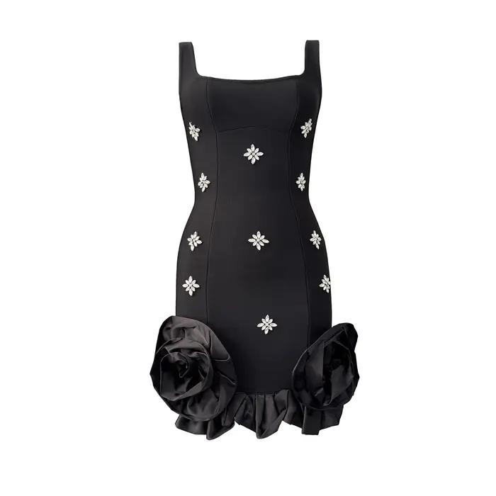 Femmes Sexy volants vêtements d'été 2025 nouvelle robe de pansement sans manches Club fête Mini robe