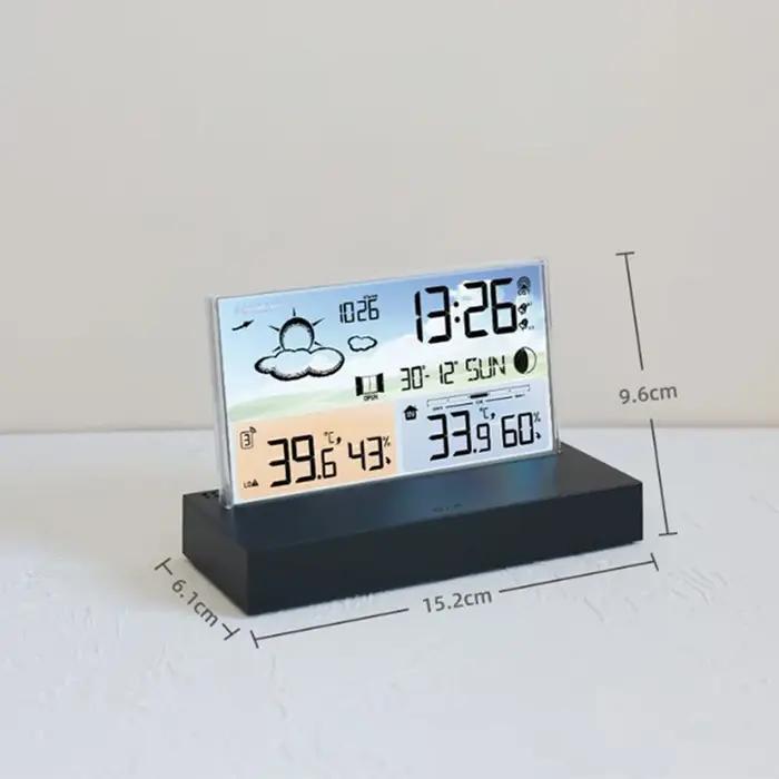 Station météo numérique multifonctionnelle, réveil, capteur de température intérieure et extérieure,