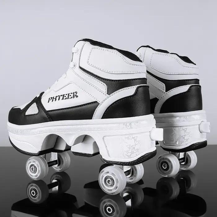 Chaussures de course pour garçons et filles, édition étudiante à quatre roues, chaussures de patinag
