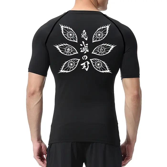 Chemise de Compression à imprimé graphique pour hommes, T-Shirt d'entraînement de gymnastique, de co