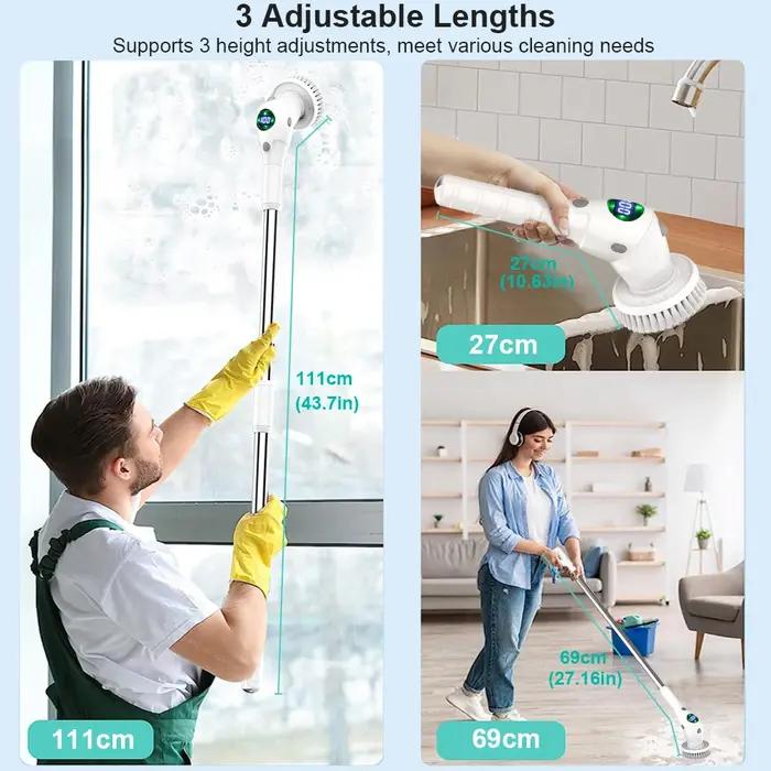 Brosse à livres électrique rotative sans fil, ménage multifonctionnel, cuisine, fenêtres, toilettes,