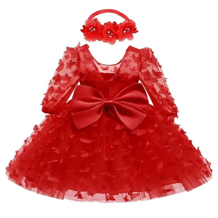 Robe pour nouveau-né de 3 6 9 12 18 24 mois, en maille à fleurs, à la mode, petite princesse, cadeau