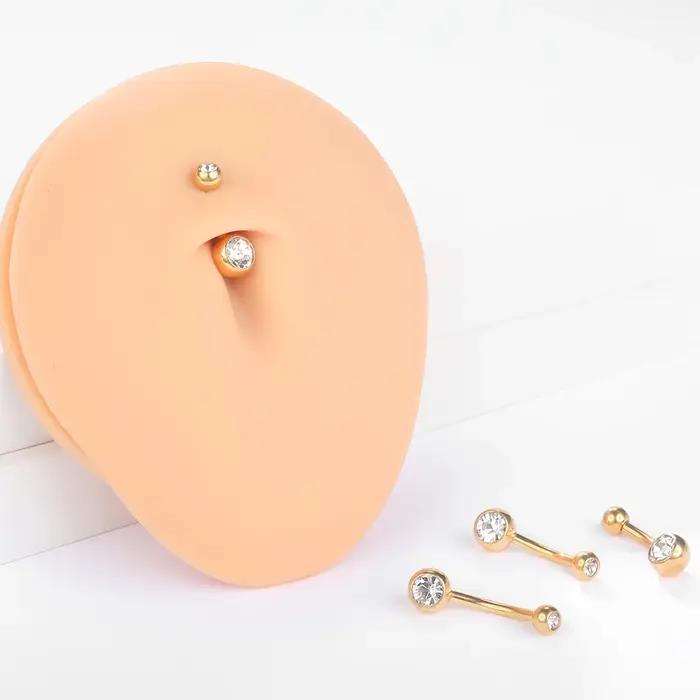 10 pièces/lot G23 titane nombril anneaux cristal nombril haltère anneaux ventre Piercing bijoux pour