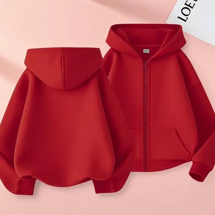 Enfants mode fermeture éclair style vêtements garçons sweat à capuche pour filles hauts printemps au