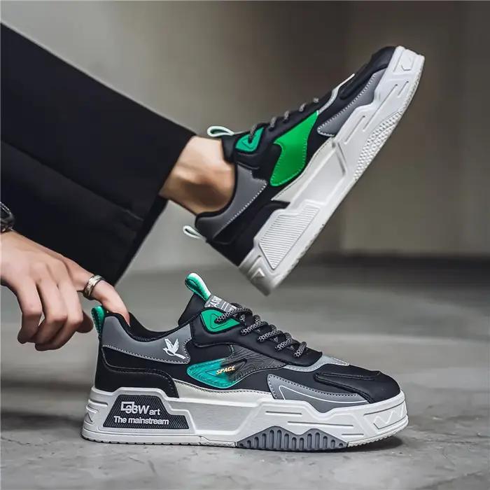 Chaussures de sport décontractées en cuir pour hommes, chaussures basses, chaussures de course, chau