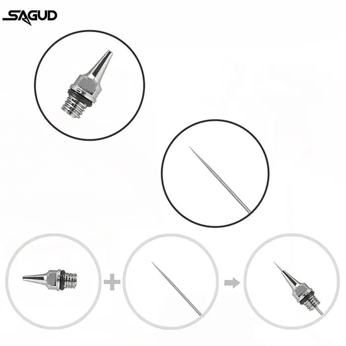 Kit d'accessoires pour outils de remplacement d'aérographe, buse et aiguille de 0.2/0.3/0.5mm pour d