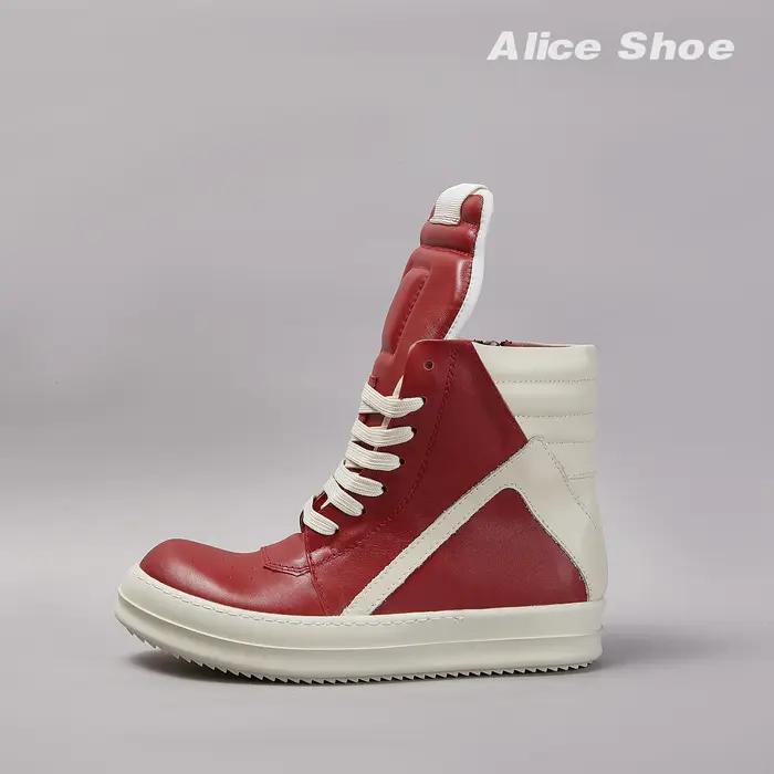Marque hommes chaussure décontracté haut femmes Sneaker qualité rouge bottine Geobasket cuir fermetu