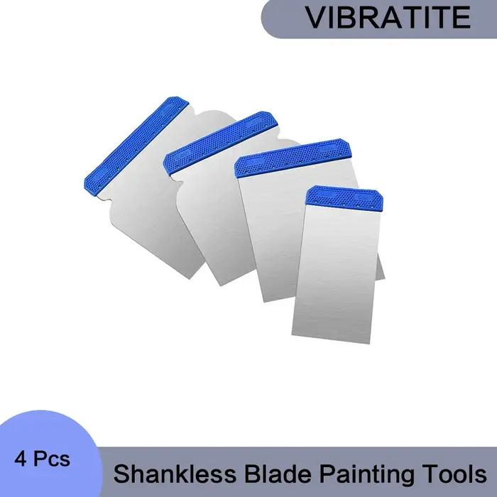 Lot de 4 outils de peinture sans manche, spatules à mastic, lames de nettoyage pour plâtre mural, ou