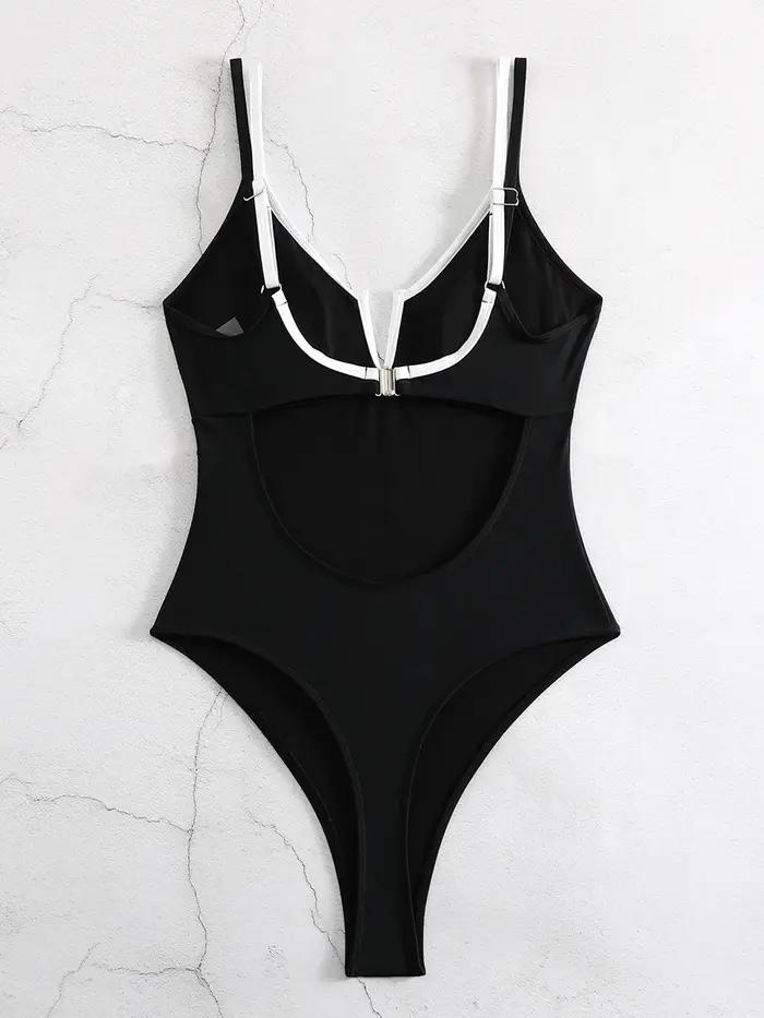 Maillot de bain une pièce à armatures, épissage, barre en V, micro, tanga, dos nu, monokini, coupe h
