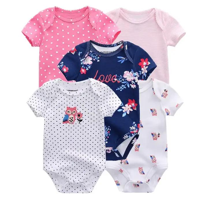 Kiddiezoom – body à manches courtes pour bébé garçon et fille, 5 pièces/lot, à la mode, avec dessin