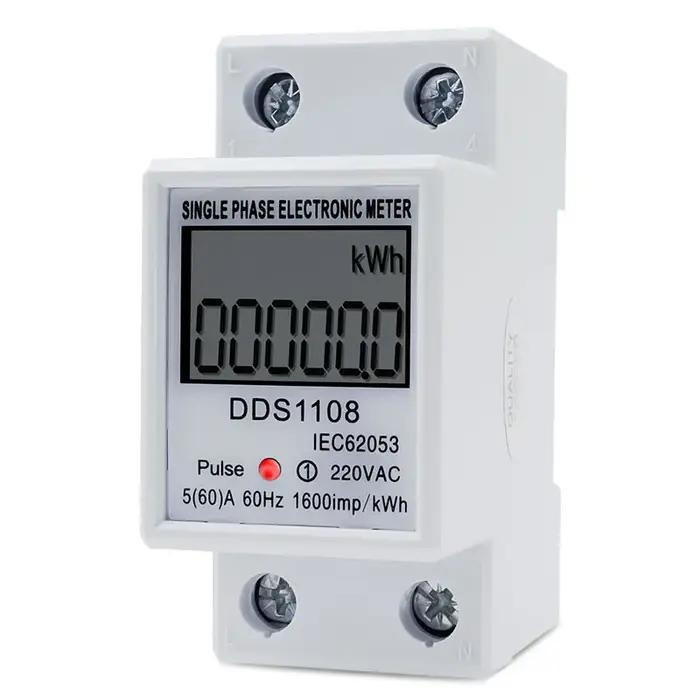 Compteur de consommation d'énergie à affichage numérique LCD, monophasé, Watt, wattmètre kWh 230V AC