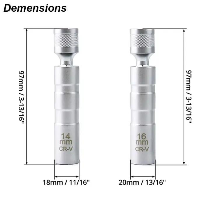 Adaptateur de clé à douille de bougie d'allumage 14mm 16mm, Kit de réparation de remplacement, coupl