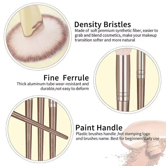 Ensemble de pinceaux de maquillage, 3 à 20 pièces, pour fond de teint, surligneur, fard à paupières,