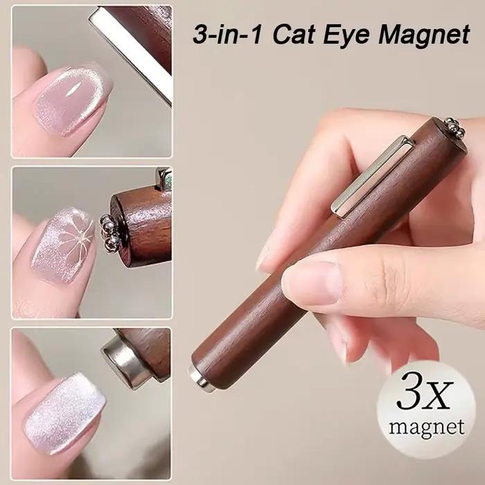 Bâton magnétique multifonctionnel 3 en 1 pour ongles, œil de chat, 130mm, vernis Gel Super puissant,