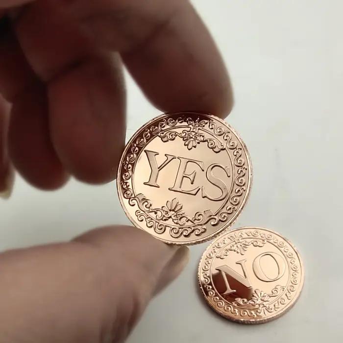 Pièce de monnaie de 25mm de diamètre, oui ou pas besoin de décision, Badge commémoratif, placage en