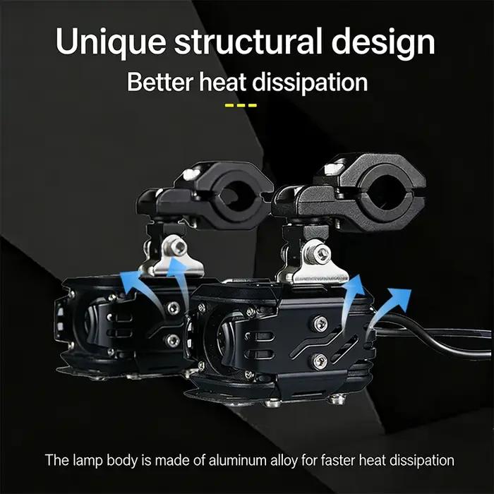 Commutateur sans fil J01/J03, projecteur auxiliaire avant de moto, 7200 lumens, perles LED pour véhi