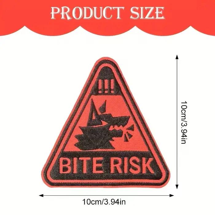 Patch brodé à risque de morsure, 1 pièce, fer sur avertissement, lettre humoristique, Badge de décla