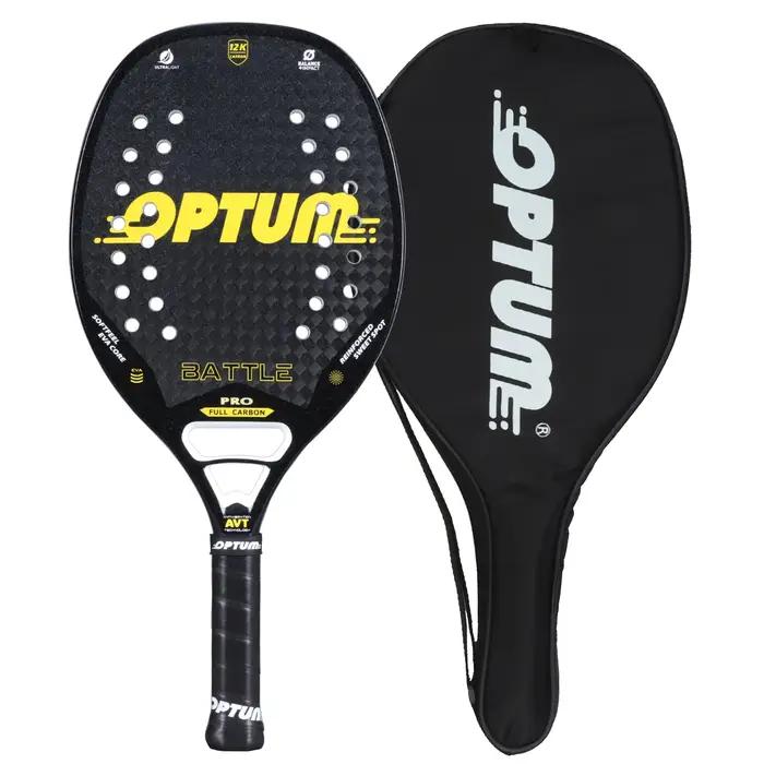 OPTUM BATTLE Raquette de tennis de plage à surface rugueuse en fibre de carbone 12K avec sac de couv