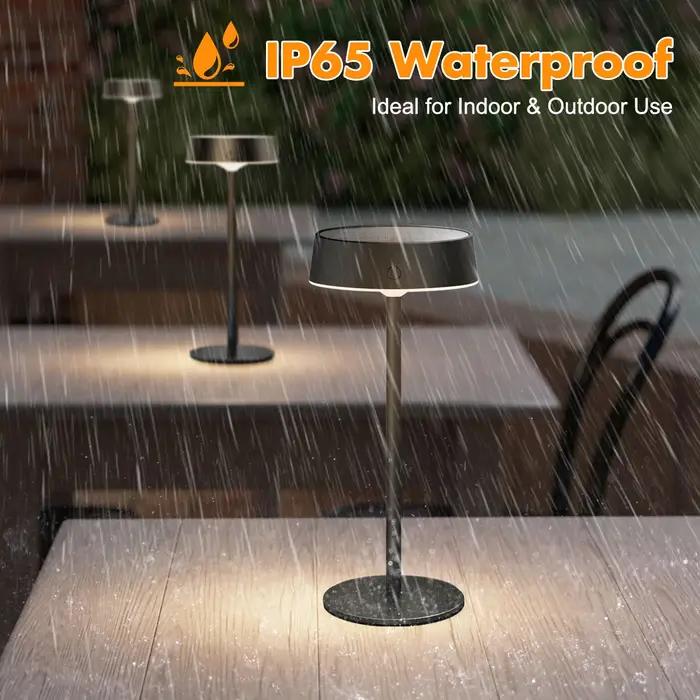Lampes de Table solaires d'intérieur et d'extérieur, étanches, sans fil, rechargeables, à intensité