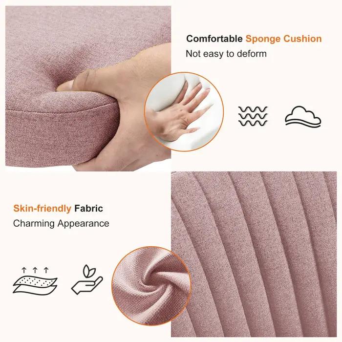 JIan-Petite chaise de bureau sans accoudoirs avec dossier, chaise de vanité à roulettes, tissu moder