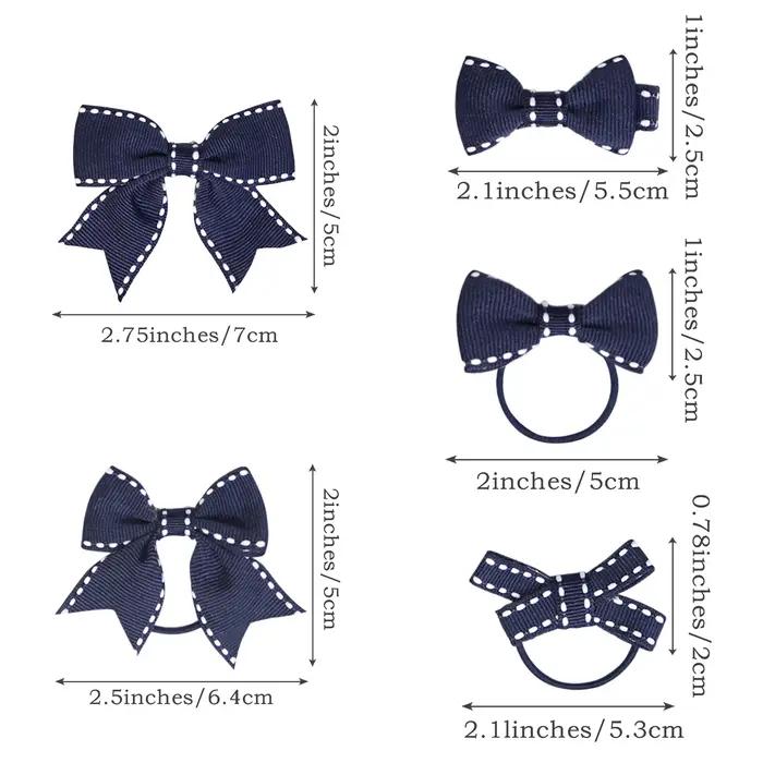 Lot de 10 pinces à cheveux, barrettes, nœuds et élastiques pour filles, accessoires pour l'école, ve