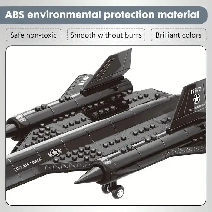 Blocs de construction d'espace d'avion de reconnaissance Blackbird militaire SR-71, jouet d'assembla