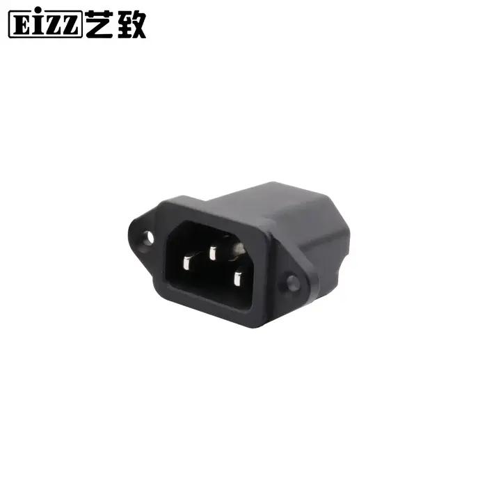EIZZ-Prise de Courant Mâle Premium IEC 320 AC, 1 Pièce, Entrée Secteur, Delisulator en Cuivre Tellur