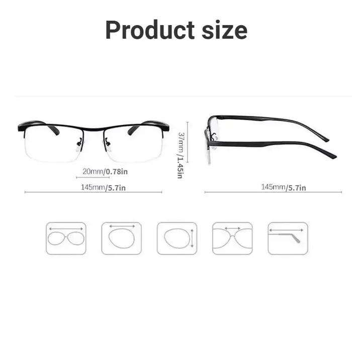 Lunettes de lecture multifocales progressives pour femmes et hommes, Anti-lumière bleue, demi-montur