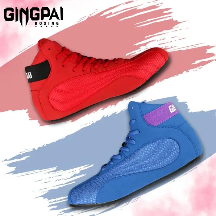 Bottes de lutte respirantes pour hommes et femmes - Chaussures de boxe professionnelles 4 couleurs