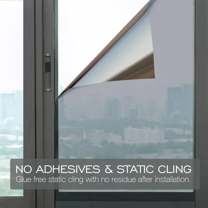 Film de fenêtre miroir unidirectionnel multi-tailles, autocollant de verre bloquant le soleil, contr