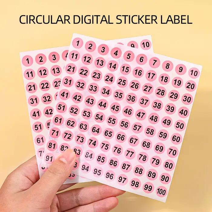 Étiquette autocollante numéro rose étanche pour vernis à ongles, marquage de vernis Gel de couleur,