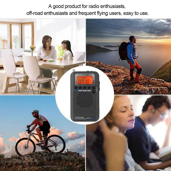 HRD-737 Portable Book ine Bande Radio Avion Bande Récepteur FM/AM/SW/ CB/Air/VHF Bande Mondiale avec