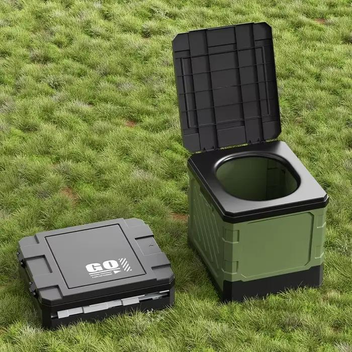 Toilette pliante portable, toilette d'extérieur, toilette de camping, toilette couverte pour adultes