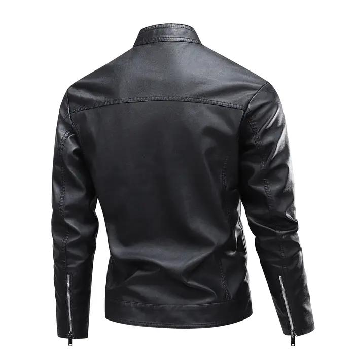 Veste en cuir de qualité supérieure à col pour hommes, Style classique de la vieille école, usage qu