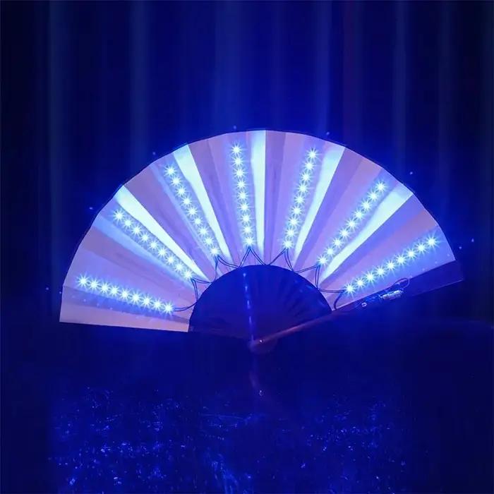Éventail Led pliant scintillant, lumière de danse, spectacle nocturne, Halloween, noël, Rave, access