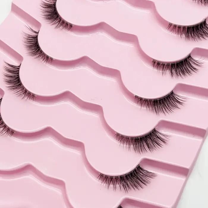 7 paires de cils de renard de longueur mixte 3-5-9mm, boucles D, faux cils fins en vison, moelleux,